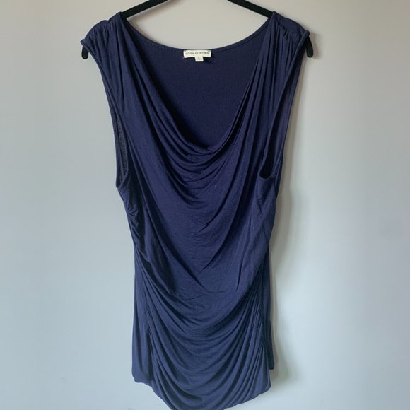 Nordstrom Short Sleeve Top - Dark Blue - Scoop Neck - Picture 1 of 2